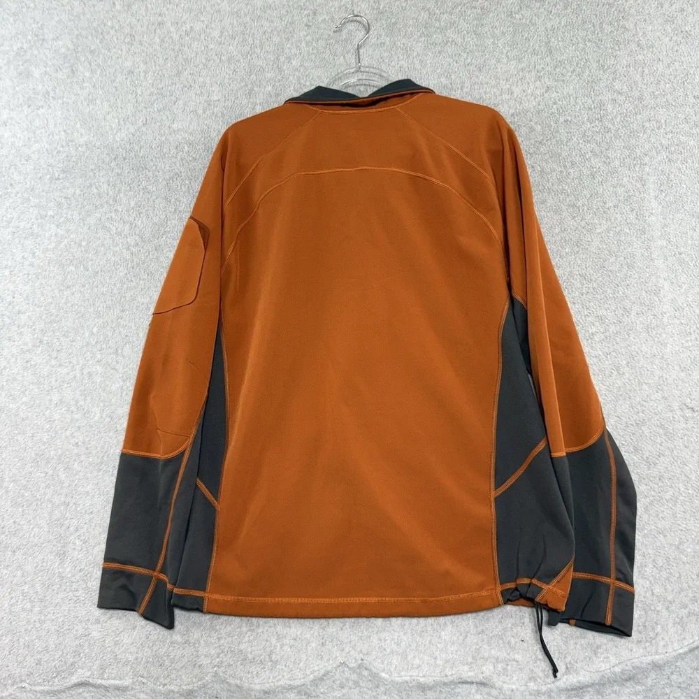 The North Face Jacket Mens L Orange Windwall Fleece Lined Softshell Quarter Zip